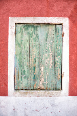 Rustic aqua shutters