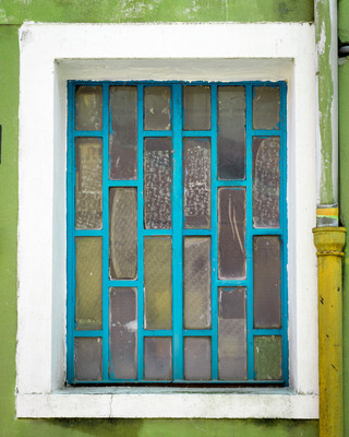 Burano Window Blue and Green